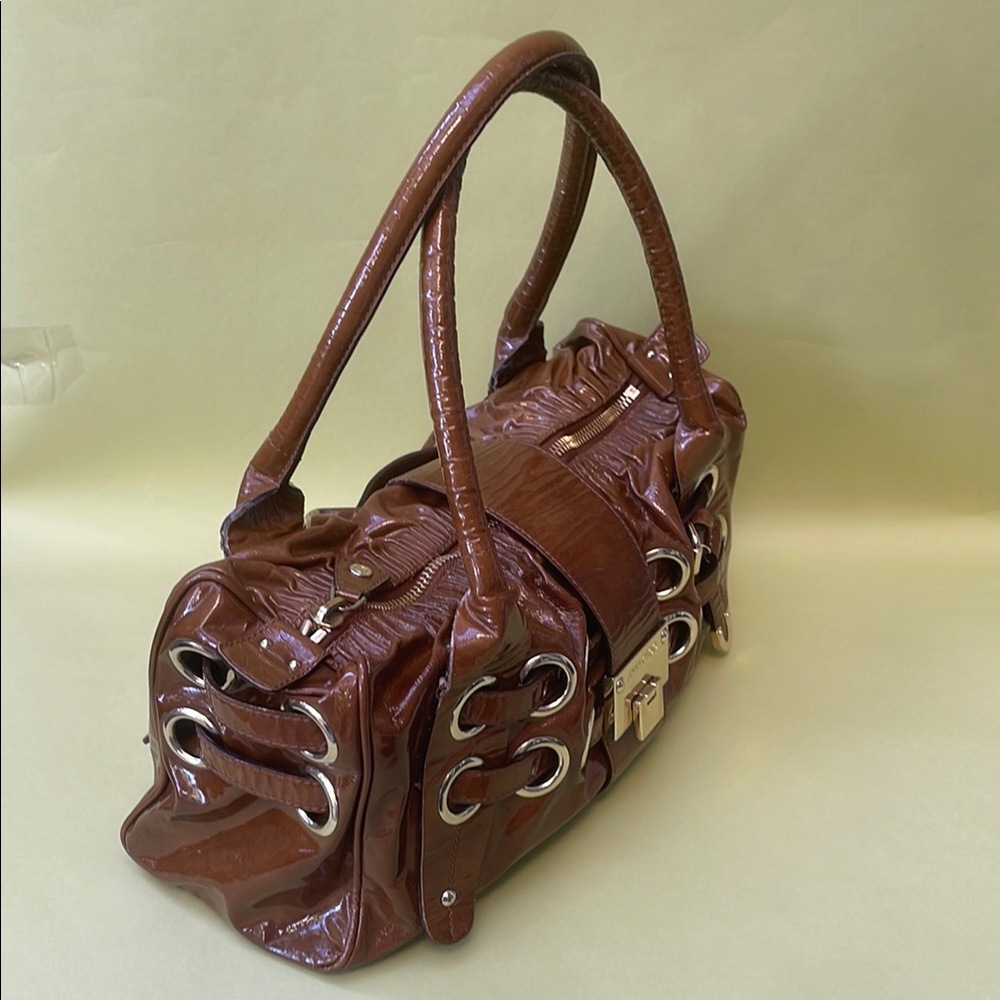 Jimmy Choo Vintage Dark Tan Shoulder Bag with Gold Hardware